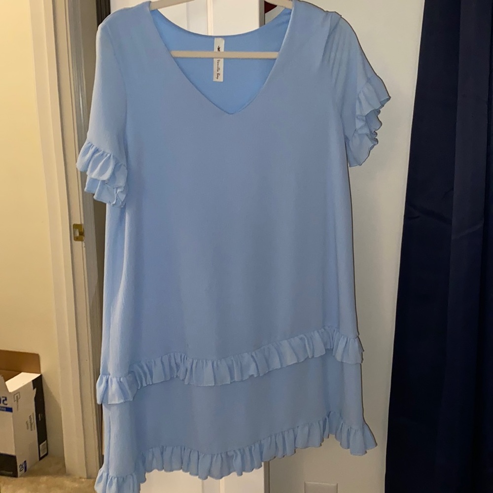 Light blue ruffle dress